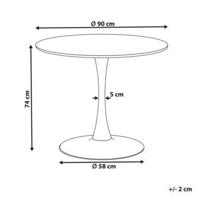 Table de repas BOCA Frêne clair 90 cm 90 cm