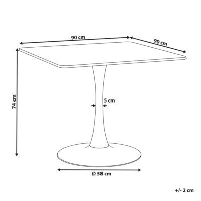 Table de repas BOCA Frêne clair 90 cm 90 cm