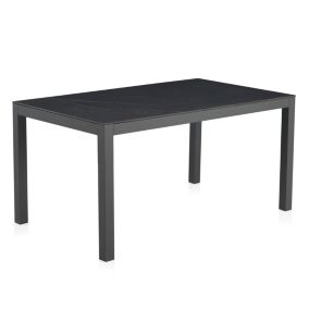 Table de repas de jardin Aluminium/Céramique Gris - TIAS