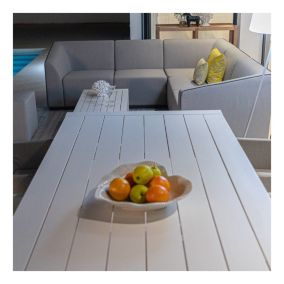Table de repas de jardin en Aluminium Blanc 240 cm - NIHOA