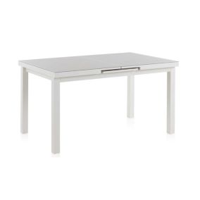 Table de repas de jardin extensible 180/240 cm Aluminium Blanc - ARRIETA