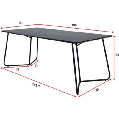 Table de repas en MDF et acier Pippi Noir