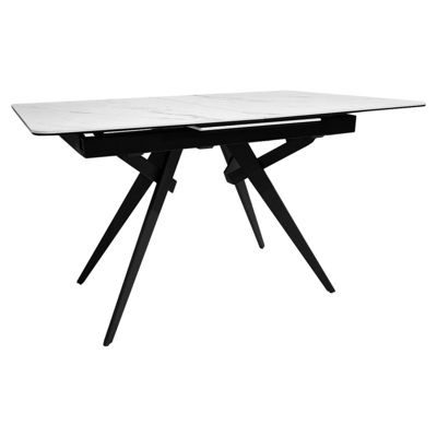 Table de repas extensible 130-170 cm céramique blanc marbré - LAUREL