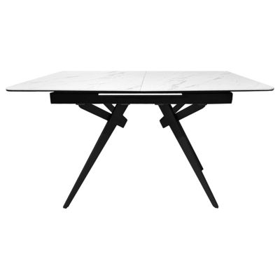 Table de repas extensible 130-170 cm céramique blanc marbré - LAUREL