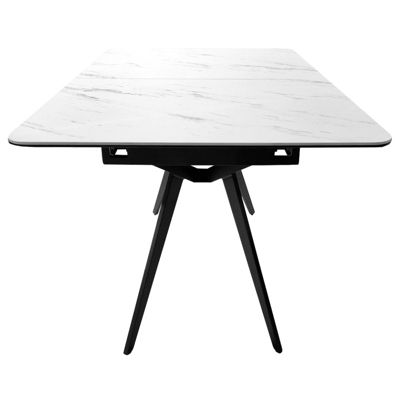 Table de repas extensible 130-170 cm céramique blanc marbré - LAUREL