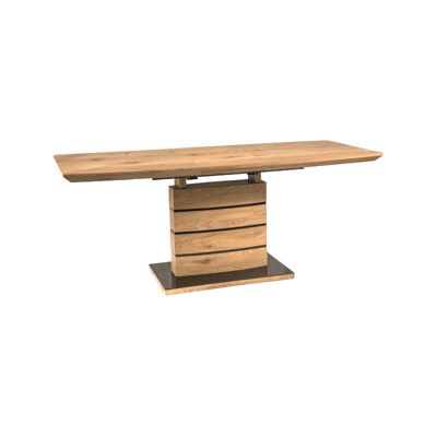 Table de repas extensible 140-180 cm décor chêne artisan - LEANDRE