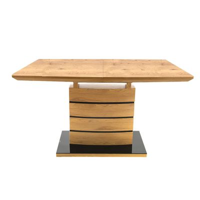 Table de repas extensible 140-180 cm décor chêne artisan - LEANDRE