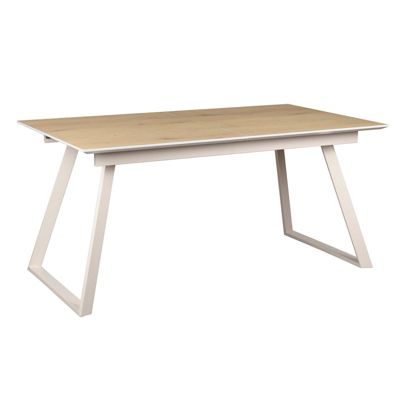 Table de repas extensible 160-200 cm placage bois de chêne - MARJORIE