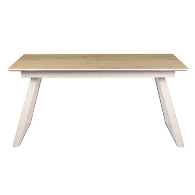 Table de repas extensible 160-200 cm placage bois de chêne - MARJORIE