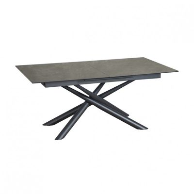 Table de repas extensible 160 à 200 cm plateau céramique gris - SPLENDIDE