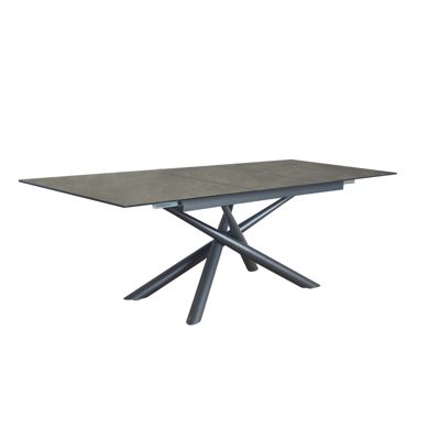 Table de repas extensible 160 à 200 cm plateau céramique gris - SPLENDIDE