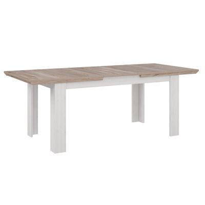 Table de repas extensible 160-206 cm décor chêne blanchi - ANGELE