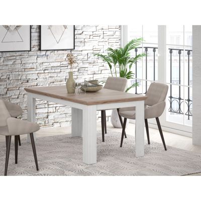 Table de repas extensible 160-206 cm décor chêne blanchi - ANGELE