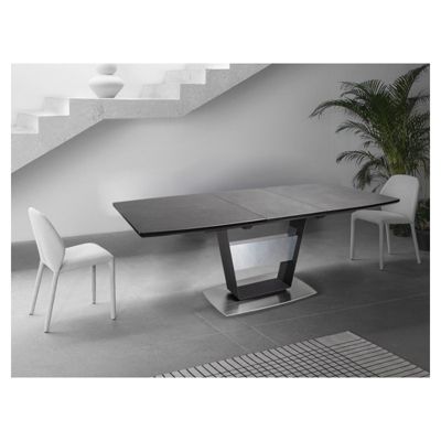 Table de repas extensible 160 - 210 cm en céramique gris - DIVINE