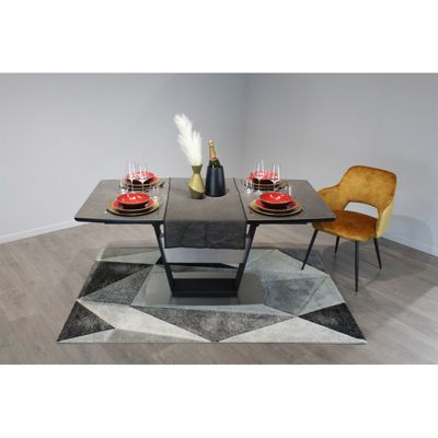 Table de repas extensible 160 - 210 cm en céramique gris - DIVINE