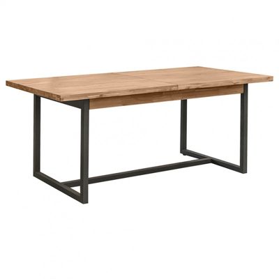 Table de repas extensible 180-220 cm bois d'acacia et métal - MAYBEL