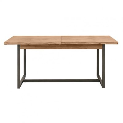 Table de repas extensible 180-220 cm bois d'acacia et métal - MAYBEL