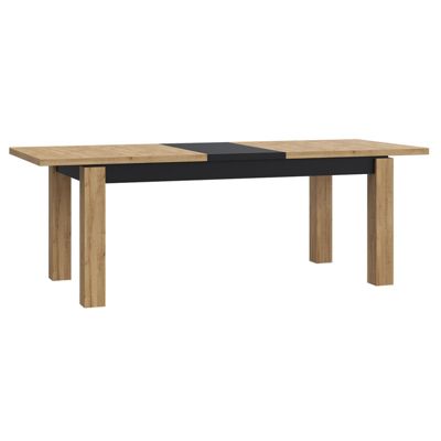 Table de repas extensible 180 à 226 cm décor chêne et noir mat - FARM