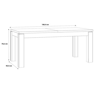 Table de repas extensible 180 à 226 cm décor chêne et noir mat - FARM