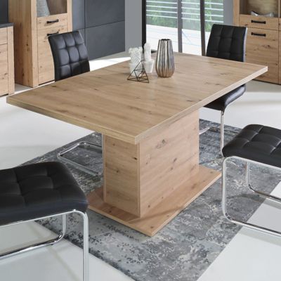 Table de repas extensible L160-200 cm décor chêne clair - LEILA