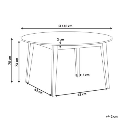 Table de repas HUNTLEY Chêne foncé 140 cm 140 cm