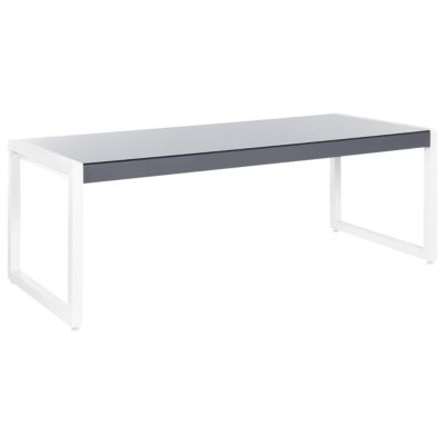 Table de salle à manger de jardin BACOLI 210 cm 90 cm Verre Blanc cassé