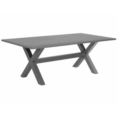 Table de salle à manger de jardin CASCAIS 200 cm 105 cm Métal Gris