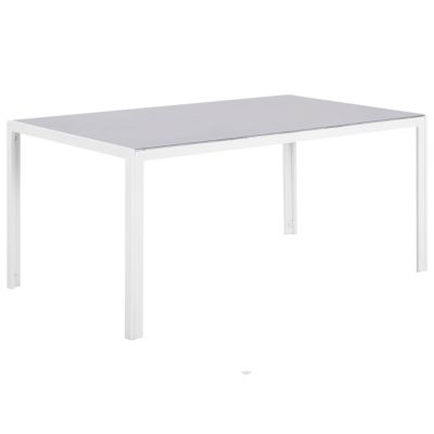Table de salle à manger de jardin CATANIA 160 cm 91 cm Verre Gris
