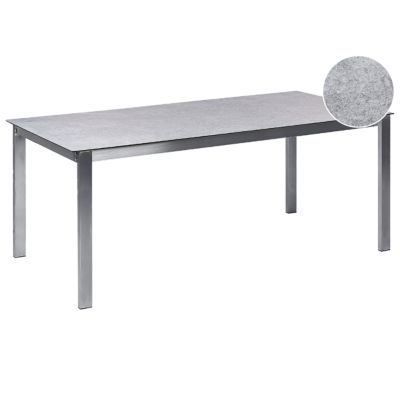 Table de salle à manger de jardin COSOLETO 180 cm 90 cm Verre Gris