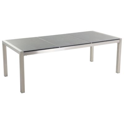 Table de salle à manger de jardin GROSSETO 220 cm 100 cm Poli Granit Gris