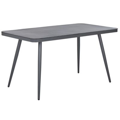 Table de salle à manger de jardin LIPARI 140 cm 80 cm Verre Gris