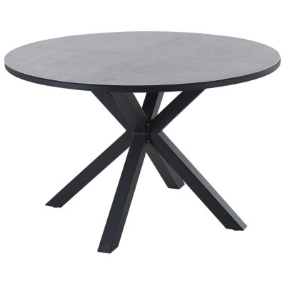 Table de salle à manger de jardin MALETTO 120 cm 120 cm Verre Gris