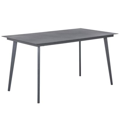 Table de salle à manger de jardin MILETO 140 cm 80 cm Verre Gris