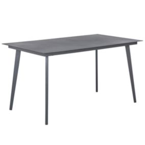 Table de salle à manger de jardin MILETO 140 cm 80 cm Verre Gris