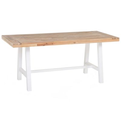 Table de salle à manger de jardin SCANIA 170 cm 80 cm Acacia Blanc