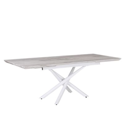 Table de salle à manger extensible MOIRA Blanc 160/200 cm 90 cm