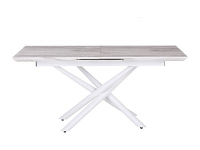 Table de salle à manger extensible MOIRA Blanc 160/200 cm 90 cm