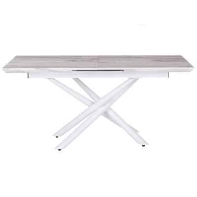 Table de salle à manger extensible MOIRA Blanc 160/200 cm 90 cm