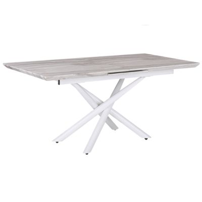 Table de salle à manger extensible MOIRA Blanc 160/200 cm 90 cm