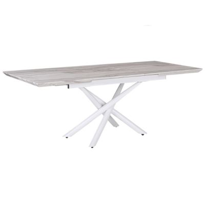Table de salle à manger extensible MOIRA Blanc 160/200 cm 90 cm