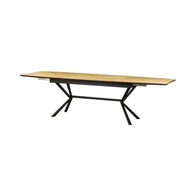 Table de salle à manger GRANI  Placage chene clair et métal  180-270 cm  Extensible