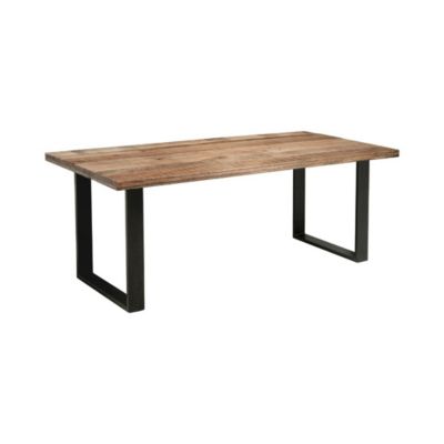 Table de salle à manger LODEN 160 cm  Plateau en bois massif de manguier et pieds en métal noir
