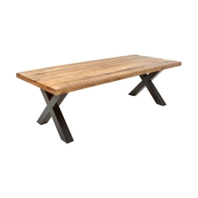 Table de salle à manger LODEN  Bois massif de manguier verni  240 cm  Style industriel