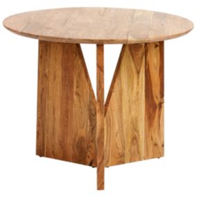 Table de salle à manger ronde en bois d'acacia clair 100 cm ARRAN