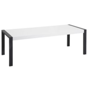 Table de salle à manger table blanche pieds noirs 220 cm ARCTIC I