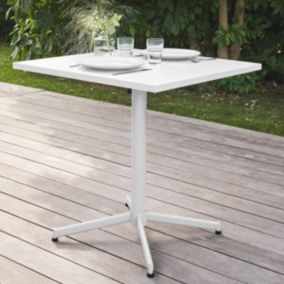 Table de terrasse bistro inclinable en acier blanc Palavas  Oviala