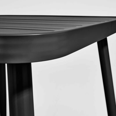 Table de terrasse carrée en aluminium noir  Oviala