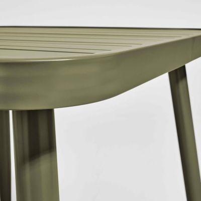 Table de terrasse carrée en aluminium vert kaki  Oviala