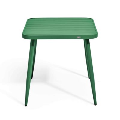 Table de terrasse carrée en aluminium vert olive  Oviala