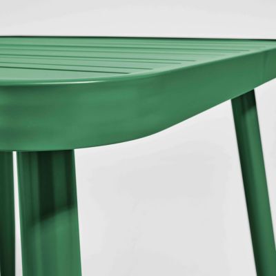 Table de terrasse carrée en aluminium vert olive  Oviala